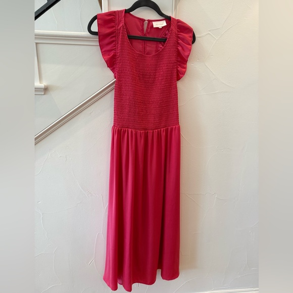 MELLODAY Dresses & Skirts - Pink Ruffle Sleeve Dress